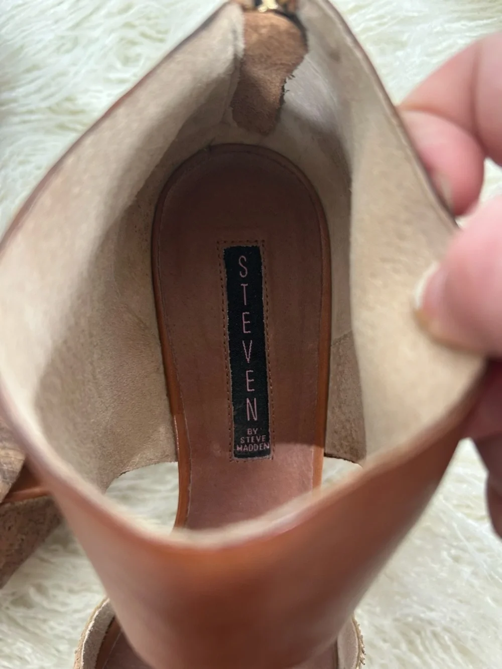 Steven by Steve Madden Bammba Snakeskin and Leather‎ Cork Platform Wedge Sandals